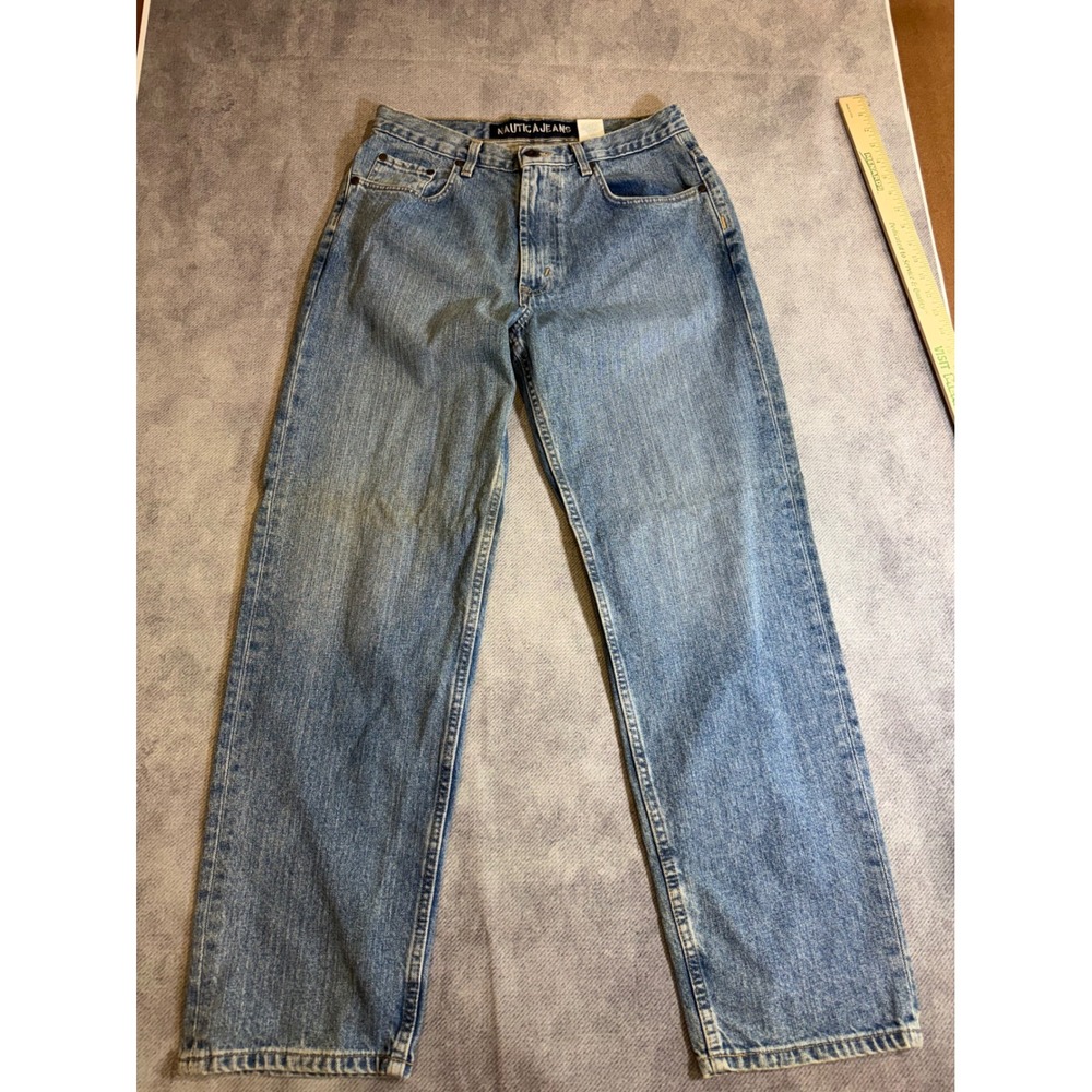 90's Nautica Jeans Co Mens 32x30 Medium Wash Straight Leg Denim Jeans Blue
